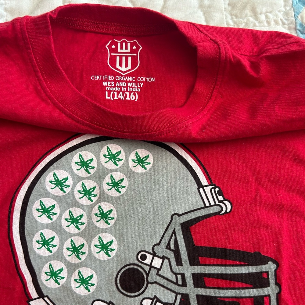 Ohio State Buckeyes Football Helmet Tee 100% organic cotton